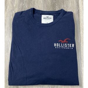 Hollister Shirt Mens Medium Blue Long Sleeve Crew‎ Neck Adult, Casual, preppy